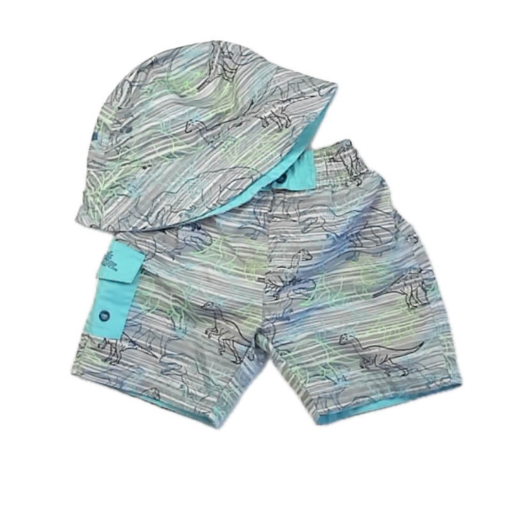UV Skinz Boys Gray | Blue Dinosaurs Trunks size: 12-18 Months